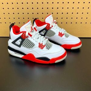 Nike Air Jordan 4 Retro Fire Red White Black Size 4Y Women’s Sz 5.5 408462-160
